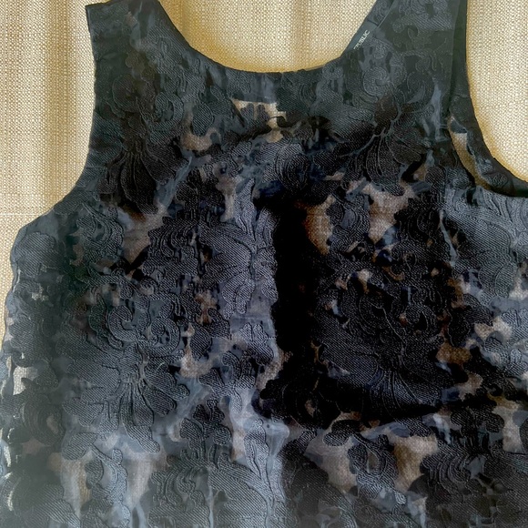 Banana Republic Black sheer guipure see through corp top - Picture 2 of 7
